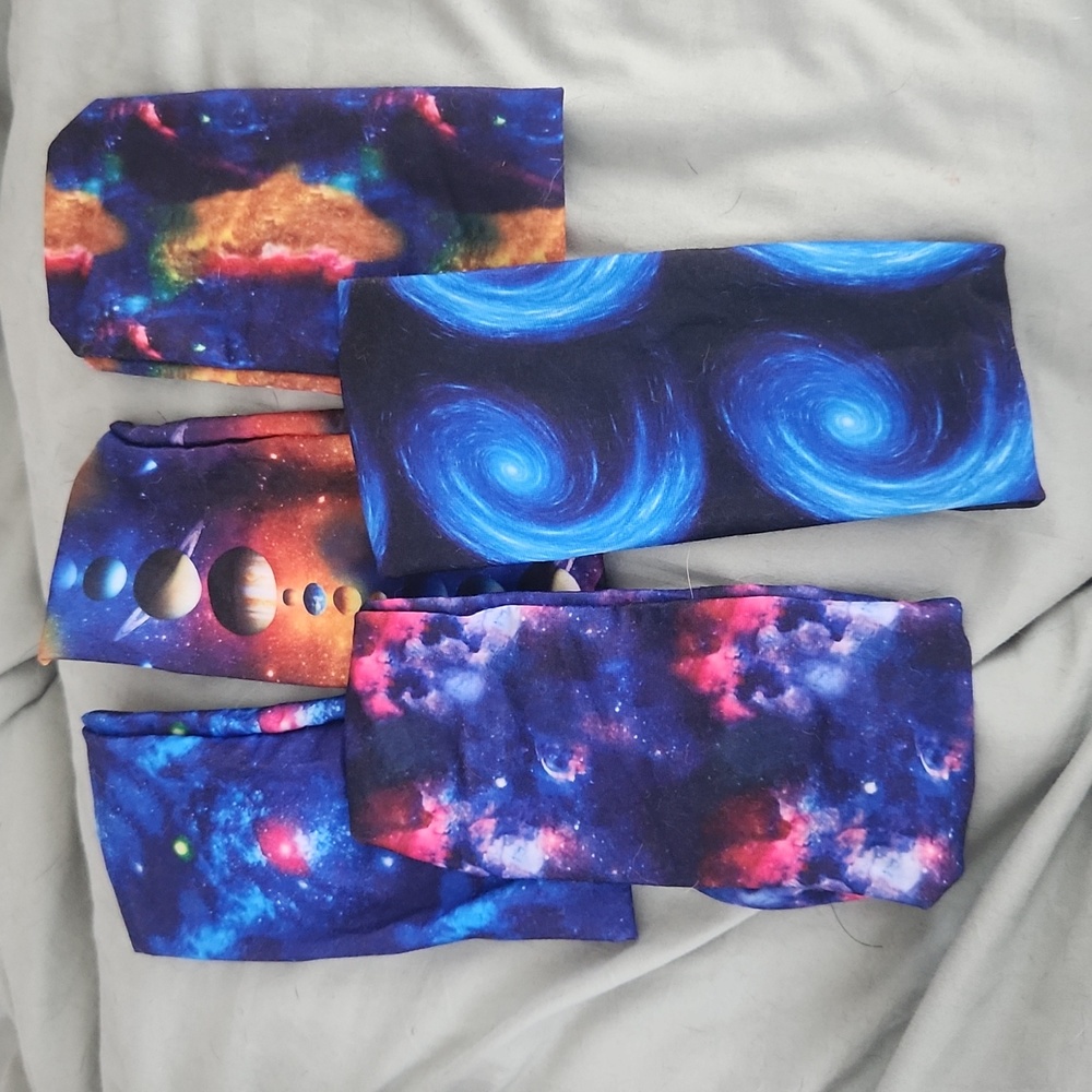 Galaxy stretch headbands (kids) pack of 5